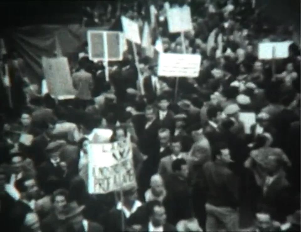 Immagine d'archivio della marcia degli invalidi civili del 1961